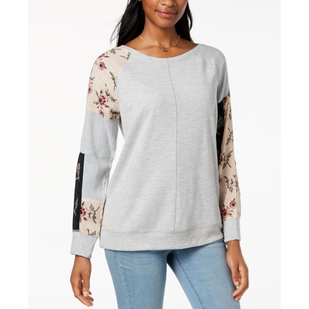 Style & Co Patchwork Sleeve Sweatshirt